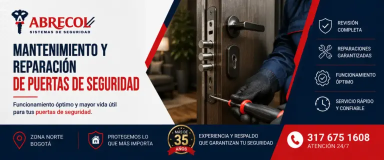 Mantenimiento y reparación puertas de seguridad en Bogotá en norte de bogotá